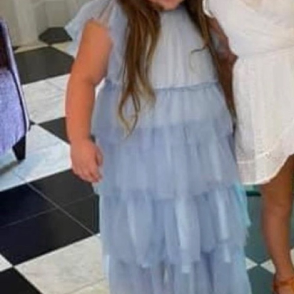 Blue Ruffled tier dress